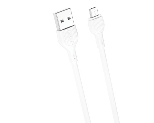 Дата кабель USB 2.0 AM to Micro 5P 1.0m 2.1A white XO (NB200-M-WH)
