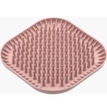 Універсальний посуд для тварин Fiboo Fiboowl Spiky килимок для злизування ласощів та їжі, 19х19 см рожевий (FIB0236)