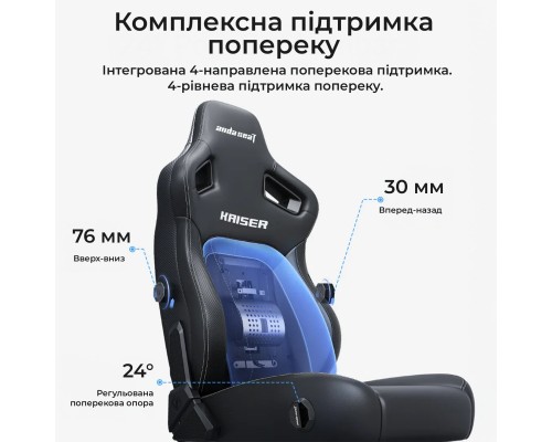 Крісло ігрове Anda Seat Kaiser 4 V2 PVC Size XL Black (AD12YDDC-XLL-20-B-PV/C-03)