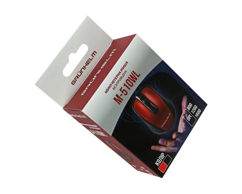 Мишка Grunhelm M-510WL Wireless Black/Red (126870)