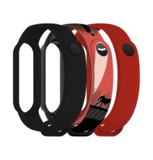 Ремінець до фітнес браслета Armorstandart комплект 3шт Xiaomi Mi Band 7/6/5 Bat siluet (ARM77057)