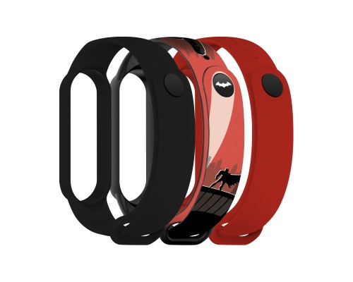Ремінець до фітнес браслета Armorstandart комплект 3шт Xiaomi Mi Band 7/6/5 Bat siluet (ARM77057)