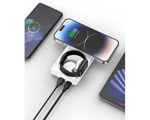 Батарея універсальна YENKEE 10000mAh, PD, 22,5W, 3in1, Qi Wireless, white (YPB 510 / 37000006)