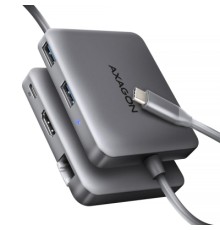 Концентратор AXAGON USB-C to 2xUSB-A + HDMI + RJ45 + PD 100W 0.2m grey (HMC-5HL)