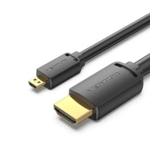 Кабель мультимедійний HDMI-D Male to HDMI-A Male 4K HD Cable 1M Black VENTION (AGIBF)
