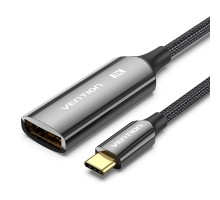 Кабель мультимедійний Cotton Braided USB-C to DP 8K Converter 0.25M Black Zinc Alloy Type VENTION (CRGBC)