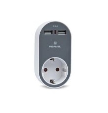 Зарядний пристрій REAL-EL USB-устройств + розетка (CS-20)