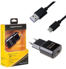 Зарядний пристрій Grand-X Quick Charge QС3.0, + cable USB -> Type C 1m (CH-550TC)