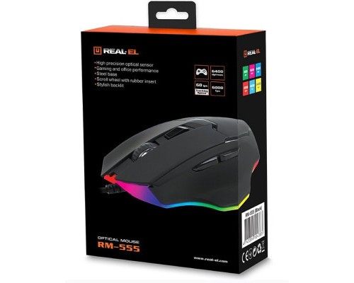 Мишка REAL-EL RM-555 USB Black
