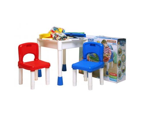 Дитячий стіл Microlab Toys Конструктор Ігровий Центр + 2 стільці (GT-14)