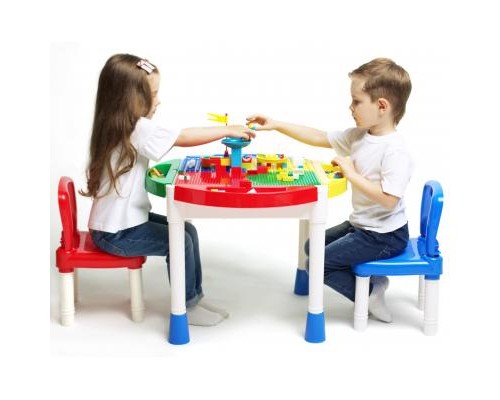 Дитячий стіл Microlab Toys Конструктор Ігровий Центр + 2 стільці (GT-14)