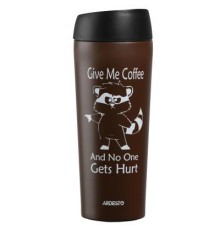 Термокружка Ardesto Coffee Time Raccoon 450 мл Brown (AR2645DML)