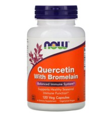 Трави Now Foods Кверцетин з бромелайн, Quercetin with Bromelain, 120 вегетар (NOW-03070)