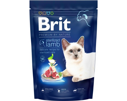 Сухий корм для кішок Brit Premium by Nature Cat Sterilized Lamb 1.5 кг (8595602553167) Сухий корм для кішок Brit Premium by Nature Cat Sterilized Lamb 1.5 кг (8595602553167)