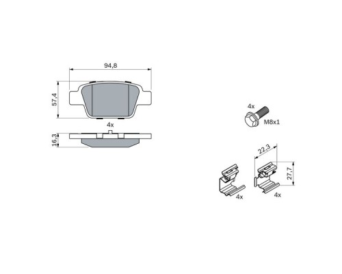 Гальмівні колодки Bosch 0 986 494 030