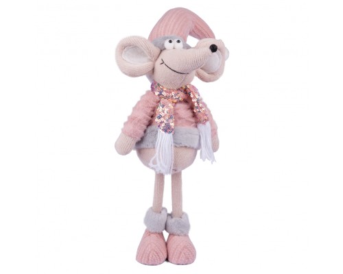Новорічна фігурка Novogod`ko Мишеня Хлопчик в рожевому, 59 см (974642)