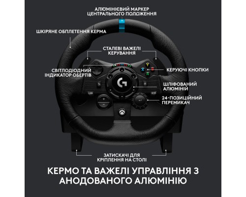 Кермо Logitech G923 Racing Wheel and Pedals for Xbox One and PC Black (941-000158)