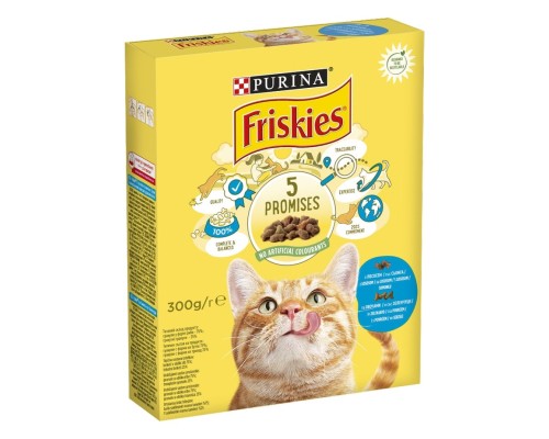 Сухий корм для кішок Purina Friskies зі смаком лосося й овочів 300 г (7613031868063)