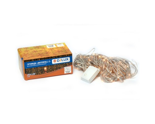 Гірлянда Delux Waterfall С 264LED 3х2 м теплий білий/прозорий IP20 (90018003)