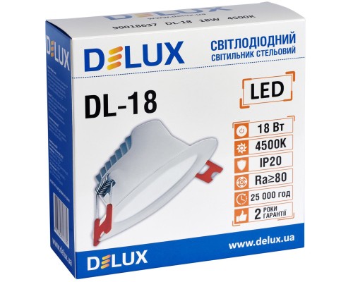 Світильник Delux DL-18 4500К 18Вт 1440лм 230В D165мм (90018637)