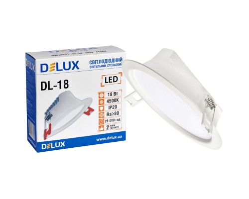 Світильник Delux DL-18 4500К 18Вт 1440лм 230В D165мм (90018637)