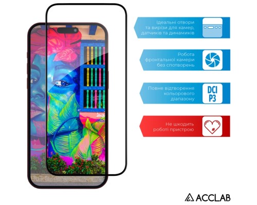Скло захисне ACCLAB Full Glue Apple iPhone 15 Pro (1283126575389)