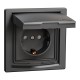 Розетка Schneider Electric ASFORA з кришкою, IP44, антрацит (EPH3100371)