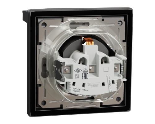 Розетка Schneider Electric ASFORA з кришкою, IP44, антрацит (EPH3100371)