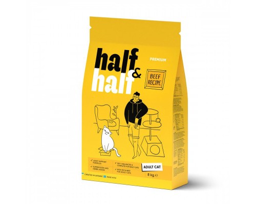Сухий корм для кішок Half&Half з яловичиною 8 кг (4820261920857)