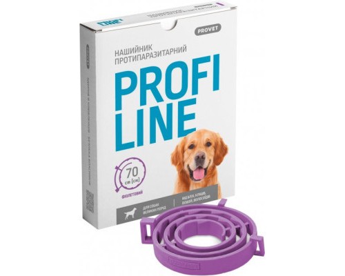 Нашийник для тварин ProVET Profiline для великих порід (інсектоакарицид) 70 см фіолетовий (4823082430987)