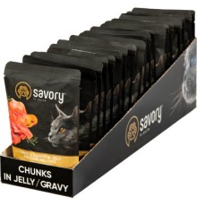 Вологий корм для кішок Savory для стерилізованих індичка з морквою в желе 85 гх22 шт (2700000029343)