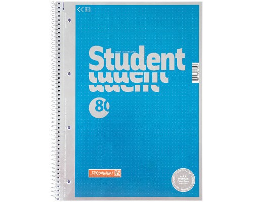 Зошит Brunnen Коледж-блок А4 Premium крапка 80 аркушів блакитний (10 671 47)
