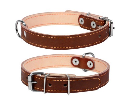 Нашийник для тварин Collar подвійний Ш 14 мм Д 27-35 см коричневий (00126)
