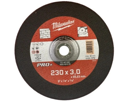 Круг відрізний Milwaukee по каменю CC 42/230х3 PRO (4932451500)