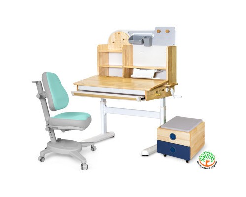 Парта з кріслом Mealux Timberdesk S (парта + крісло + тумба) (BD-685 S+ box BD 920-2 BL+Y-110 TG)