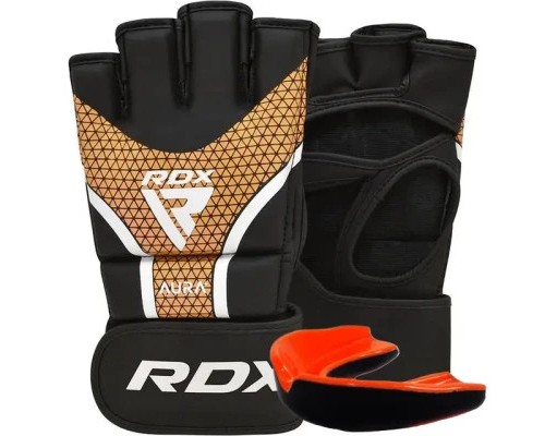 Рукавички для MMA RDX Aura Plus T-17 Black Golden S (GGR-T17BGL-S+)