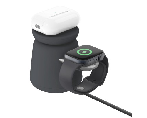 Зарядний пристрій Belkin 2in1 MagSafe iPhone/Watch/AirPods Charcoal Mass (WIZ020VFH36)
