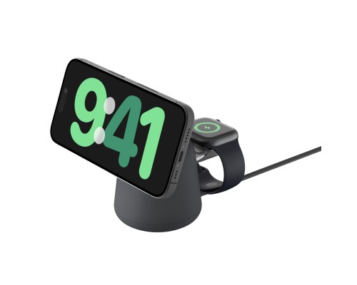 Зарядний пристрій Belkin 2in1 MagSafe iPhone/Watch/AirPods Charcoal Mass (WIZ020VFH36)