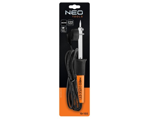 Паяльник електричний Neo Tools 40Вт 450°C нікельована мідь (19-155)