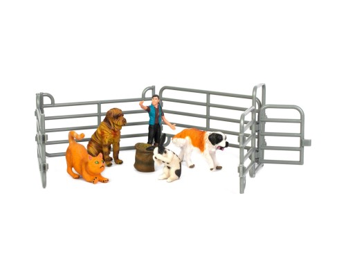 Фігурка Kids Team набір Ферма фермерка, дві собаки, кролик і кіт (Q9899-X13_2)