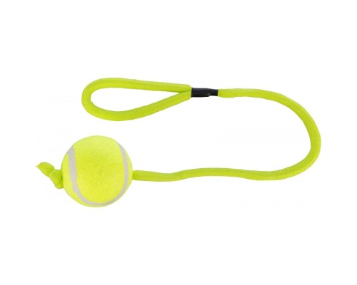 Іграшка для собак Trixie М'яч тенісний на мотузці з ручкою 50 см d-6 см (4011905034799)