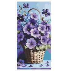 Картина по номерам ArtCraft Фіалки в кошику 40х80 см (13089-AC)