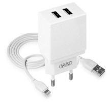Зарядний пристрій XO L75 2USB/2.4A + Lightning White (XO-L75-L)
