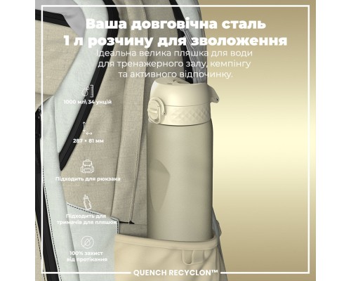 Пляшка для води ION8 OneTouch 1000 мл BPA Free, Creamy White (I8RF1000CWHI)