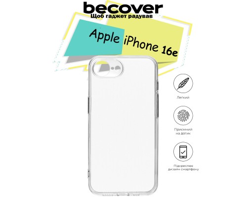 Чохол до мобільного телефона BeCover Apple iPhone 16e Transparancy (713239)