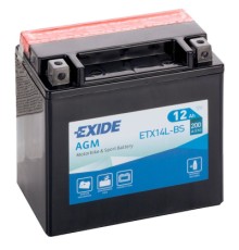 Акумулятор автомобільний EXIDE AGM 12Ah Ев (-/+) (200EN) (ETX14L-BS)