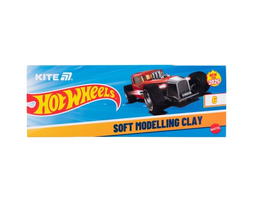 Пластилін Kite Hot Wheels восковий, 6 кольорів, 120 г (HW25-081)