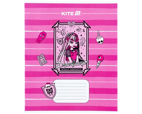 Зошит Kite Monster High, 12 аркушів, коса лінія (MH25-235)