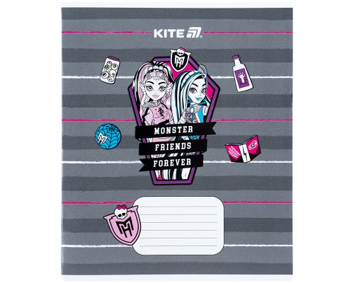 Зошит Kite Monster High, 12 аркушів, коса лінія (MH25-235)