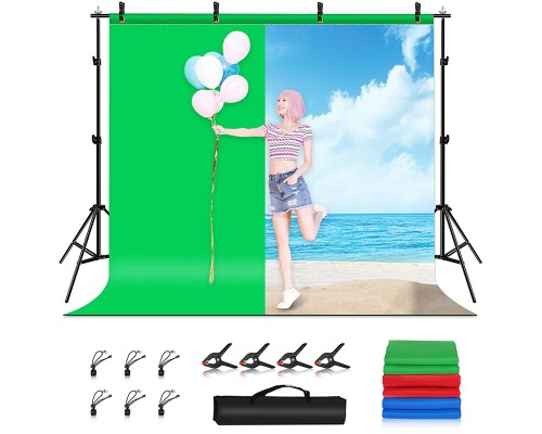 Фон Puluz PKT5205 background set with mount 290x200 cm green, blue, red (PKT5205)